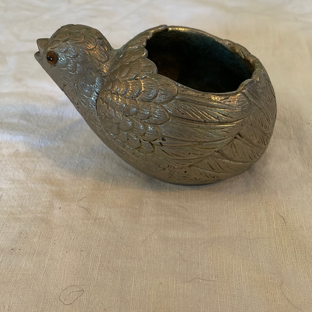 Vintage Gucci pewter quail candle holder
